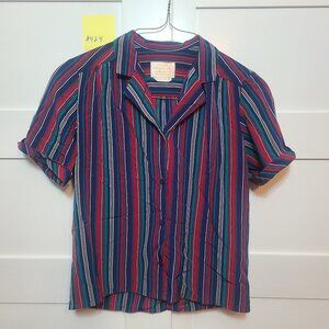 Country Sophisticates by Pendleton Striped Button-Up Blouse Sz KNOWN